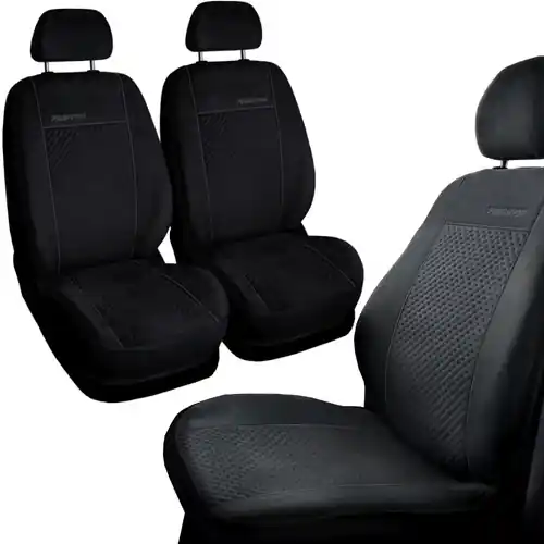 Pokrowce na przednie fotele samochodowe 1+1 Auto-Dekor Prestige Alkantara Czarne Super okazja