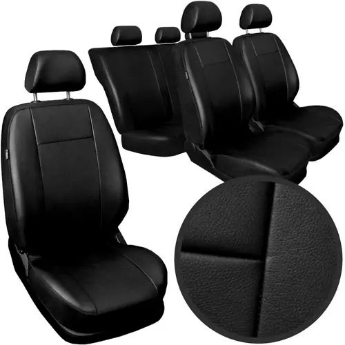 Pokrowce na fotele samochodowe Auto-Dekor Comfort Skórzane Czarne Bezpieczna płatność