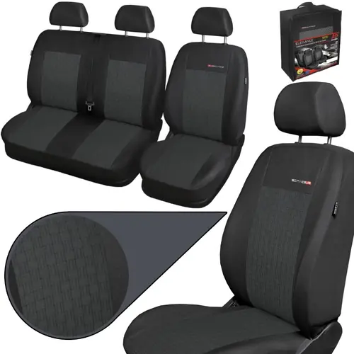 Pokrowce fotele samochodowe materiałowe BUS 2+1 Auto-Dekor Elegance Popiel 1 Nie przegap